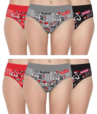 The Tusht Pack of 6 Nylon Hipster For Women ( Multi Color )