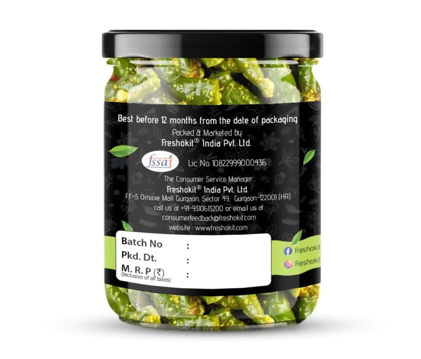 Pickle Planet Green Chilli Pickle | Homemade Pickle | Authentic, Tangy, Spicy & Delicious Taste | No Artificial Color and Flavors | Gluten Free | Mirch ka achar (400g) view 2