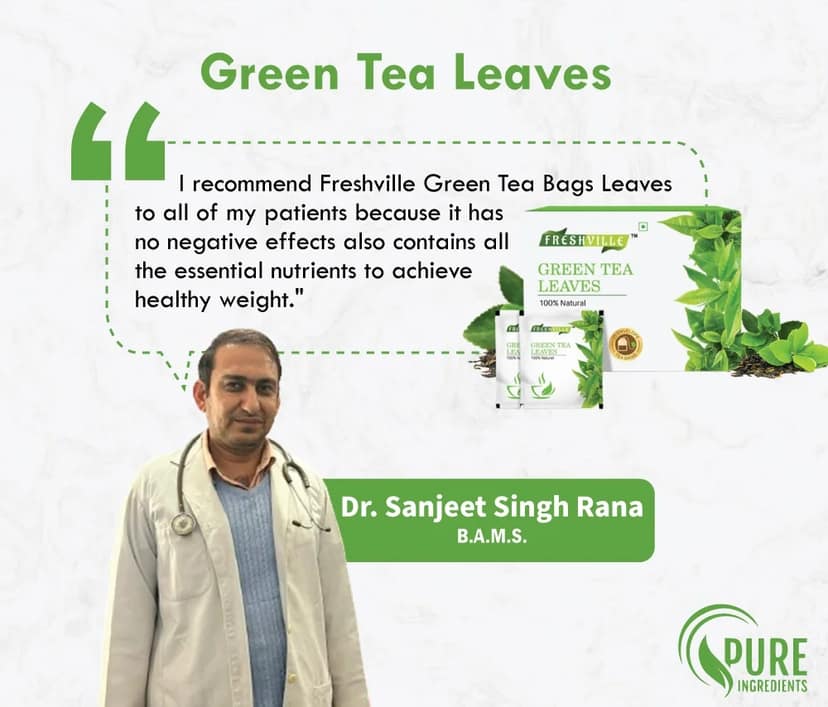 Freshville Green Tea Leaves Tin | Pure & Natural | Green Tea Loose Leaf Enriched With Anti-Oxidants | Premium Green Tea 50gm. 15 Day Pack view 2