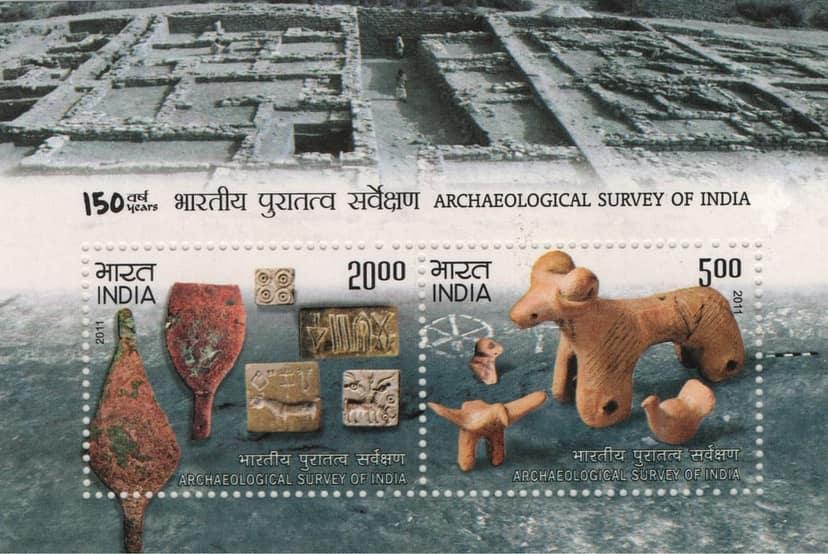 Shobhaphila's 2011 Archaeological Survey of India Anniversary Indian Miniature Sheet Stamp ( 20th Dec 2011)