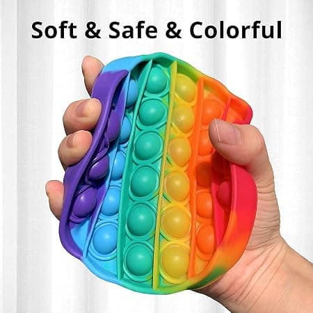 Rainbow Pop It Fidget Toy – Round Silicone Sensory Stress Reliever view 2