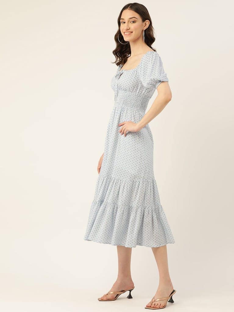 Rue Collection Smocked Tiered Fit & Flare Midi Dress view 2