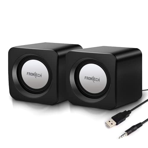 FRONTECH 2.0 Multimedia Speakers with USB Power, AUX Connectivity & Volume Control (SPK-0002BLK) FRONTECH 2.0 Multimedia Speakers with USB Power, AUX Connectivity & Volume Control (SPK-0002BLK) - Black view 2