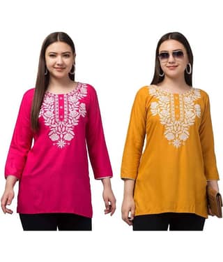 Rayon Short Kurti For Women (Pack of 2)