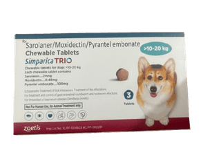 Simparica trio (pack of 3 tablets) for dogs 10-20kg