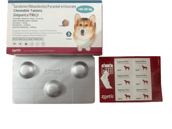 Simparica trio (pack of 3 tablets) for dogs 10-20kg view 2