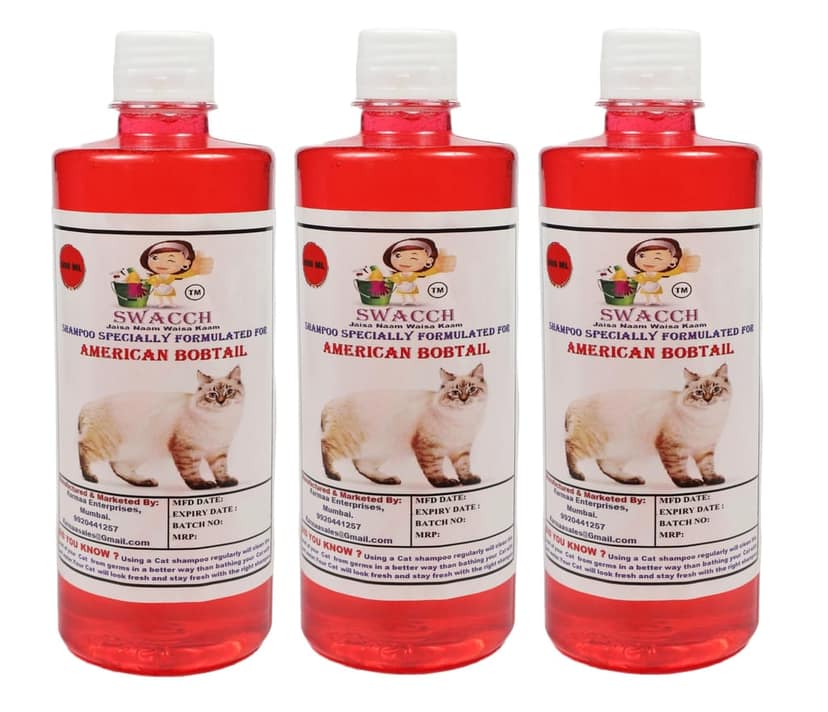 SWACCH Shampoo Specially FORMULATED for American Bobtail (500ML) (Pack of 3) Jasmine view 2