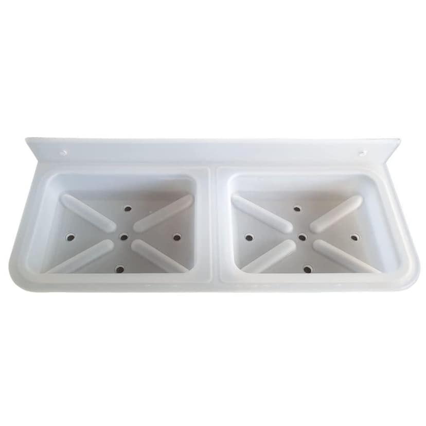 HAPPI Unbreakable ABS Plastic Square Shape Double Soap Dish,Soap Stand,Soap Case,Soap Holder Stand���Wall Mounted for Bathroom���(White) view 2