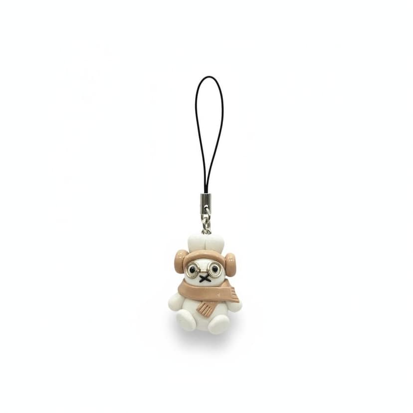 BUNNY PHONE CHARM (BROWN)
