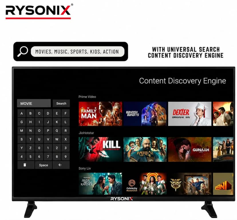 Rysonix 80 cm (32 inch) QLED HD Ready Smart Android Based TV With 20W Speaker & 1Year Warrenty !! view 2