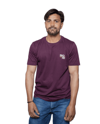Premium Cotton Men's Classic Series Round Neck Half Sleeve T-Shirt by Rori | Solid Color | Made in India