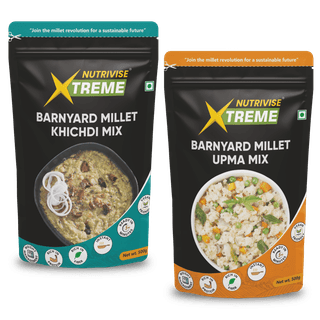 Nutrivise Xtreme Instant Mix Combo: Barnyard Millet Upma Mix|Barnyard Millet Kichidi Mix|Instant Cook|Low GI|Rich in Protein & Fiber|500g each(Pack of 2)