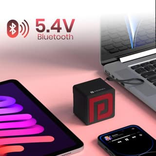 Portronics Nugget 3W Mini Pocket Bluetooth Speaker with Upto 4 Hours Playtime, HD Sound, Bluetooth 5.4V, Mini Speaker, Strong Lanyard, Light Weight, Type C Fast Charging(Black)