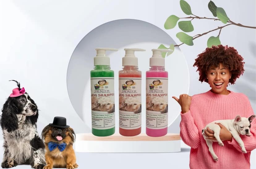 SWACCH Premium Shampoo for Dog (200ML) (Combo Pack of 3) NEEM ALOVERA, Strawberry & Rose