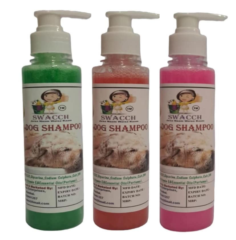 SWACCH Premium Shampoo for Dog (200ML) (Combo Pack of 3) NEEM ALOVERA, Strawberry & Rose view 2
