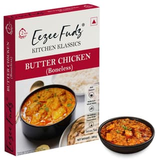 Eezee Fudz Kitchen Klassics Butter Chicken (Boneless) | Ready to Eat Indian Chicken Curry | 300g | 2 Minute Heat & Eat