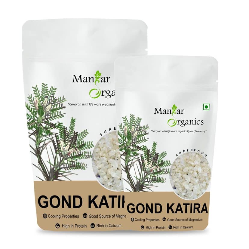 ManHar Organics Gond Katira Pure Organics 750gm |Tragacanth Gum| Edible Gum (pack of 2, 500gm + 250gm)