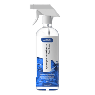 Wesol Hydrogen Peroxide 3% Food Grade | Multi-Use Disinfectant | Kills 99.9% Germs & Viruses | 500ml Pack - Best For Cleaning, General disinfection, deodorising, Hydroponics, Food production units.