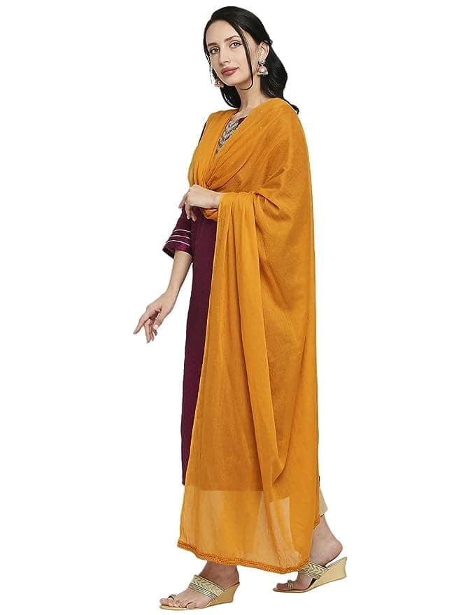 DUPATTA BAZAAR Women's Rust Cotton Dupatta view 2