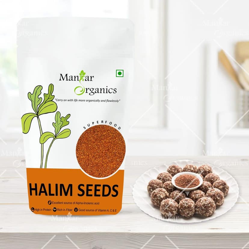 ManHar Organics 100% Natural Halim Seeds- 500gm (Aliv/Garden Cress Seeds) for Eating and Weight Management, Immunity Booster Superfood view 2