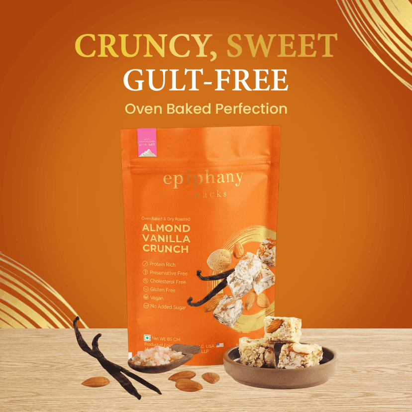 Epiphany Dry Fruits Snacks Bar Energy Crunch Pack of 4 Dry Fuits Festival Hamper Gift Pack Almond Vanilla, Cranberry Almond, Blueberry Almond , California Pistachio Sweet Crunch Chikki Bar 85Gm Each