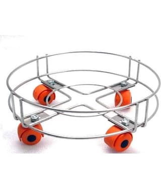Winstar - Silver Stainless Steel Cylinder Trolley ( Pack of 1 )