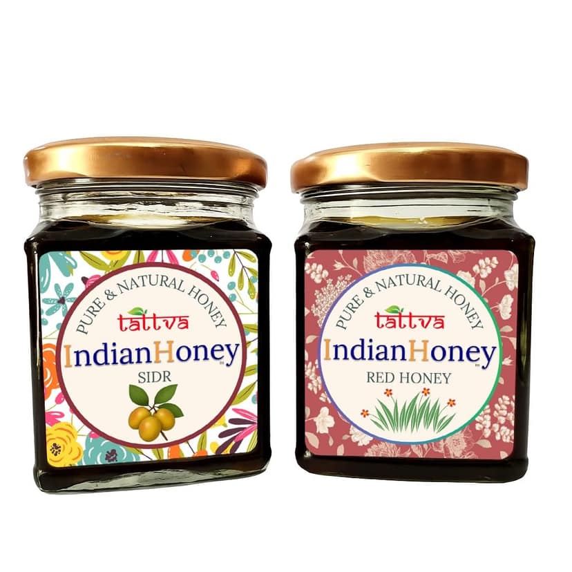 IndianHoney Red Honey & Premium & Highly Medicinal Sidr Honey Combo Pack (230gm & 230gm)