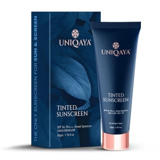 Uniqaya Tinted Sunscreen Spf 50 PA+++|Tinted for Men & Women Sunscreen for Oily Skin & Dry Skin |Blue Light Protection No White Cast, Lightweight (Dark)