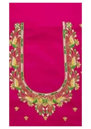 Pink embroidered blouse - Un Stiched Blouse - 1 Meter