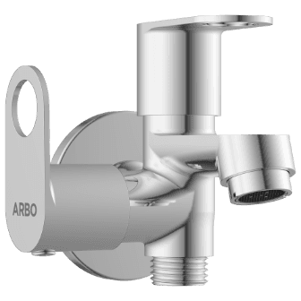 NE-1605 2 Way Bib Tap Side Handle With Wall Flange view 2