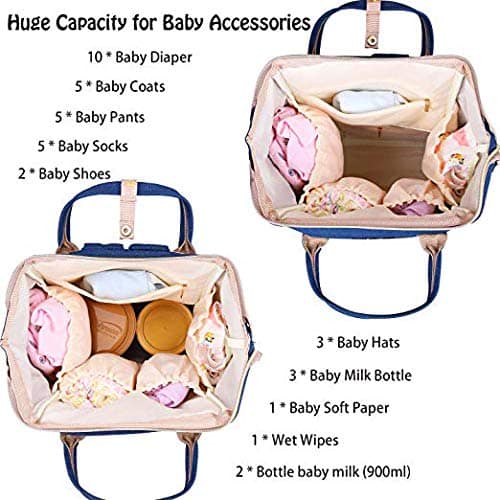 House of Quirk Baby Diaper Bag Maternity Backpack (Blue) House of Quirk Baby Diaper Bag Maternity Backpack (Blue) - Blue / L view 2
