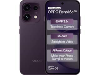 OPPO Reno 16c 5G Smartphone, 8GB RAM, 128GB Storage - Twilight Violet