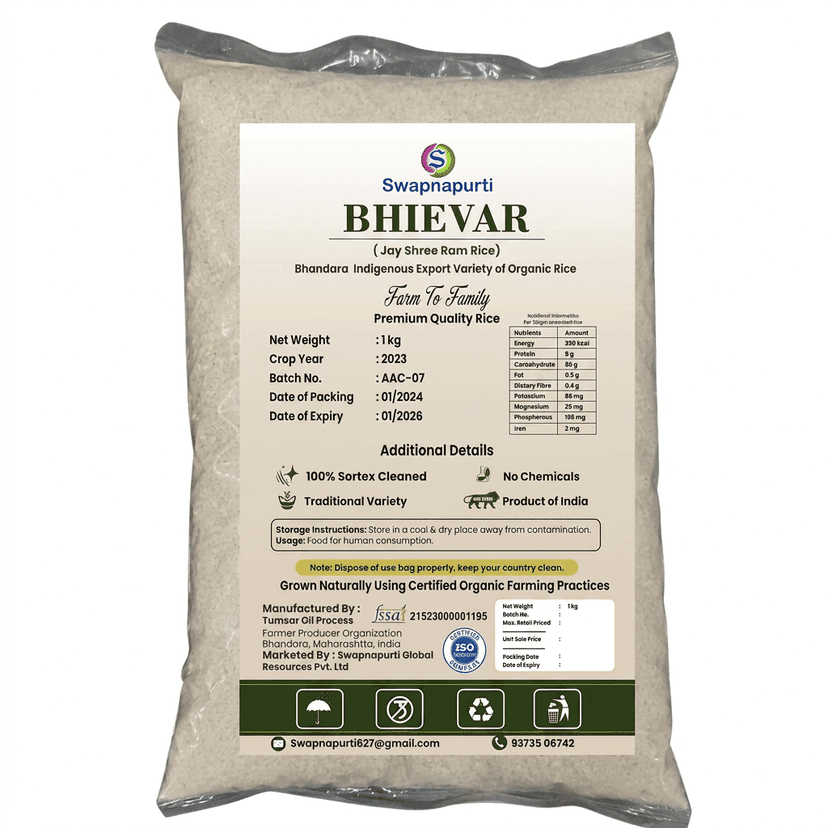 Swapnapurti Bhievar Organic Rice 1kg view 2