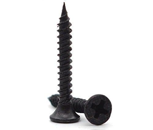 INDRICO? Screws for Fixing Wood, Plywood, Plasterboards Black Iron Four Head (Pack of 200, 2 Inches Screw)