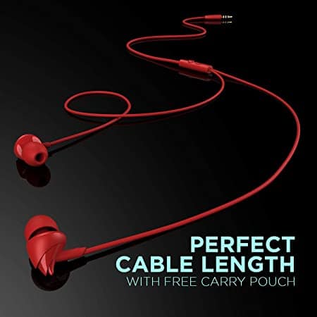 Bassheads 100 | Wired Earphone with 10mm Dynamic Drivers, Stylish Hawk-inspired Design, Super Extra Bass Red view 2