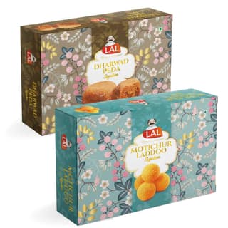 Lal Sweets Dharwad Peda 400g & Motichur Laddoo 400g Combo Pack
