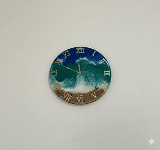 VKR Trading Handmade Luxury Ocean Theme Resin Wall Clock Blue Round 16 Inch