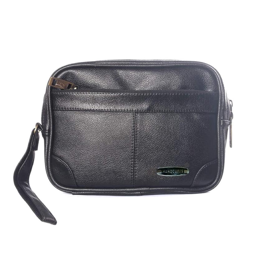 Handcuffs Toiletry Bag for Men | Travel Essentials Kit | Grooming Handbag | Toiletries Shaving Kit | Cosmetics Accessories Pouch | Multipurpose Organizer Bag for Daily Use (Black) Handcuffs Toiletry Bag for Men | Travel Essentials Kit | Grooming Handbag view 2