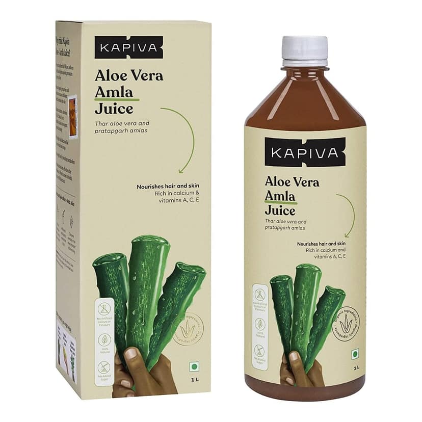 Kapiva Aloe Vera + Amla Juice (Nourishes Hair & Skin), 1 L, Unflavoured view 2