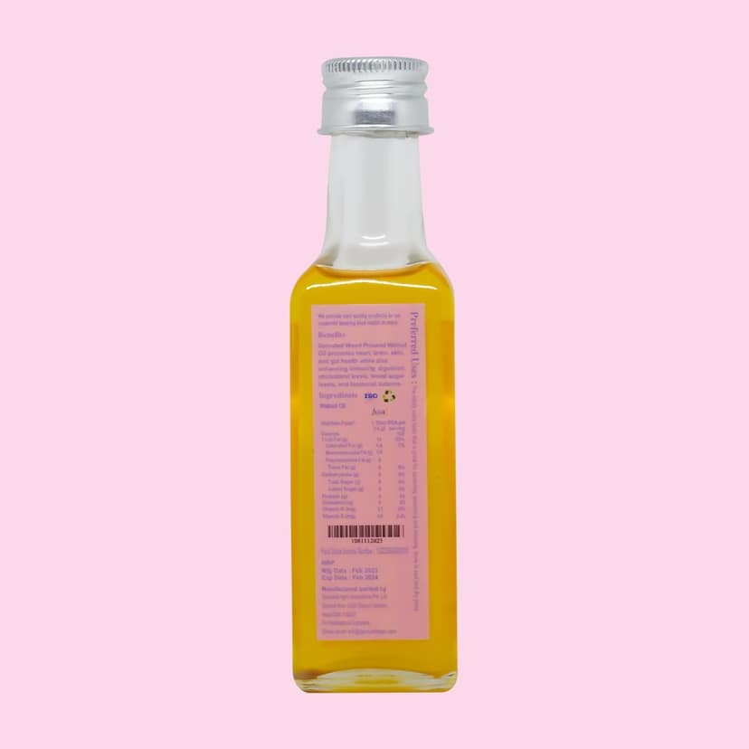Sprouted Wood Cold Pressed Walnut Oil/ Akhrot ka tel | Glass Bottle | Kohlu/ Kacchi Ghani | Cold Pressed Walnut/ Akhrot Oil for Cooking, Skincare view 2