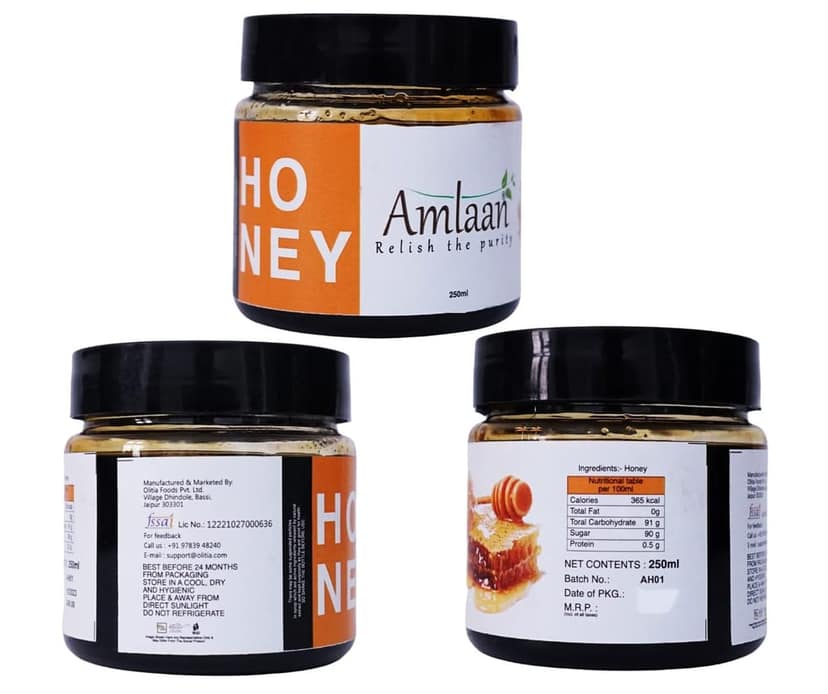 AMLAAN Unprocessed Raw Honey-250gm 100% Pure Raw Honey Unprocessed and Organic Honey | No Sugar Adulteration view 2