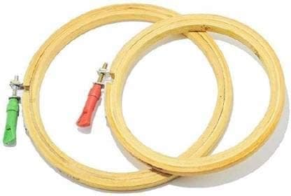 Nawani Wooden Embroidery Hoop Ring Frame. 2 Pieces : Size - 5" inches and 6" inches
