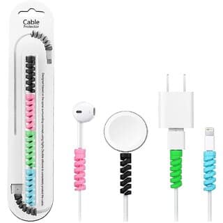 12 Pcs, Flexible Cable Protector, All Wired Accessories, for iPhone Android Charging Cables, Set of 3 (Multi-Color)