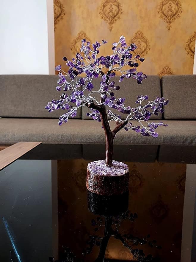 KITREE Natural Amethyst Crystal Stone Tree 300 Beads (Purple) view 2