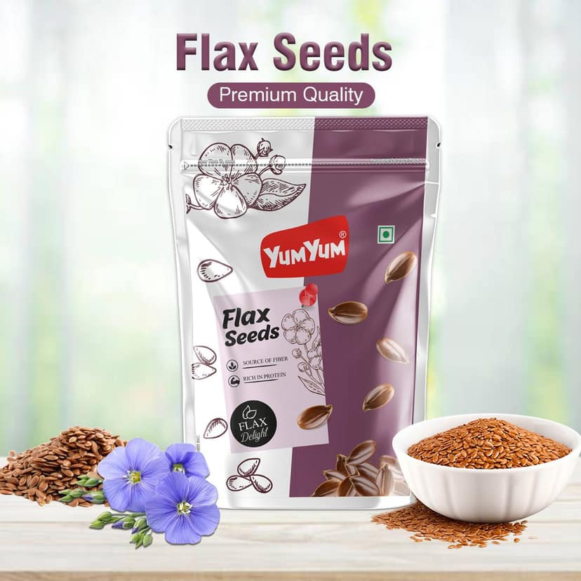 YUM YUM Raw Flax Seeds, Omega 3 Fatty Acid Rich Healthy Seed Immunity Booster Brown Flax Seeds - 200g