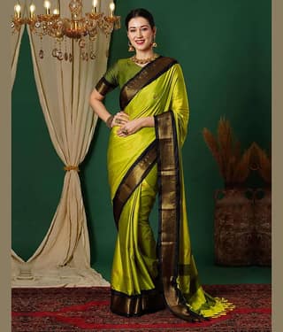 Villagius Cotton Silk Woven Paithani Sarees With Unstitched Blouse Piece ( Multicolor )