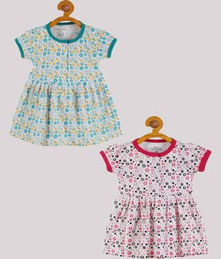 Babeezworld Pack of 2 Baby Girls Cotton Frock ( Multi )