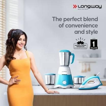 Longway Super Dlx 700 W Mixer Grinder, (3 Jars) & Kwid 1100 W Dry Iron view 2