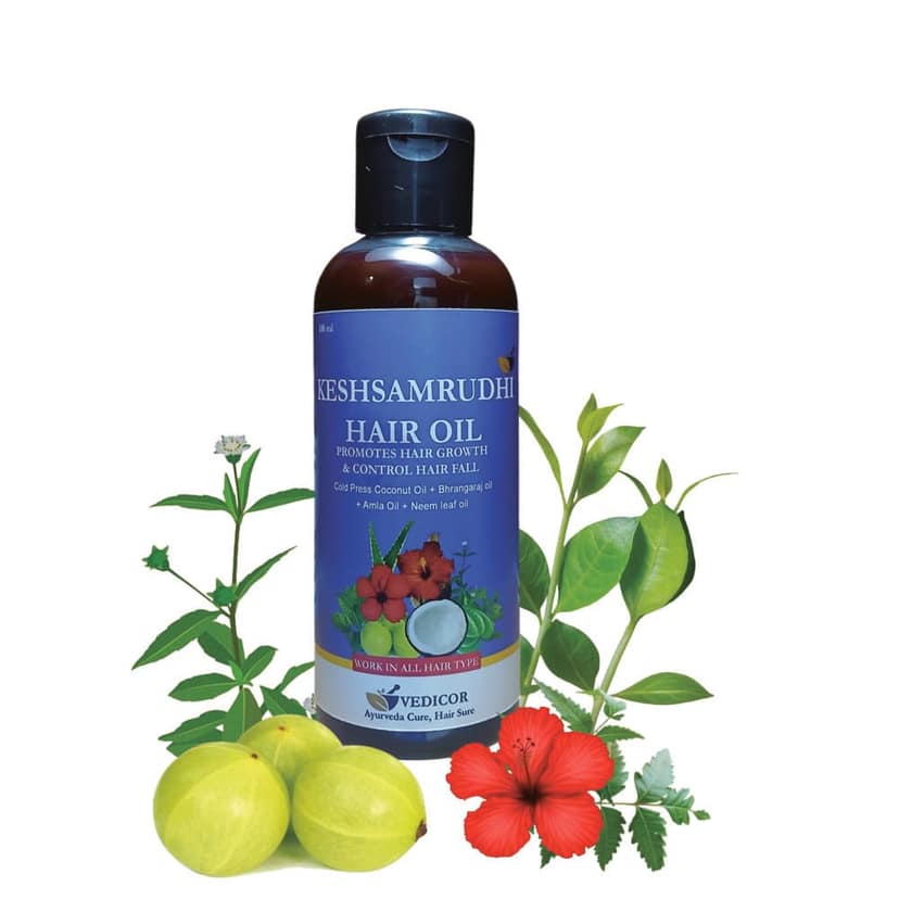 Vedicor Keshsamridhi Hair Oil for Men & Women 丨 Improve Hair Growth & Reduce Hair fall & Dandruff 丨Ayurvedic Elixir for Stronger, Shinier Hair view 2