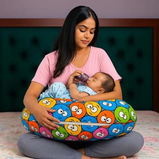 MOM & SON Multipurpose Baby Feeding Pillow | Nursing Support Pillow for Breastfeeding & Bottle Feeding | Maternity Feedingpillow | Newborn Essentials | Adjustable Strap Feeding Pillow (0-12 Months) MOM & SON Multipurpose Baby Feeding Pillow | Nursing Sup
